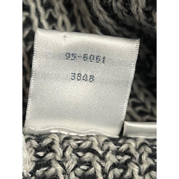 Chunky Knit Turtleneck Sweater By Together! Size L Black & White Wool Blend Cozy - Picture 11 of 15